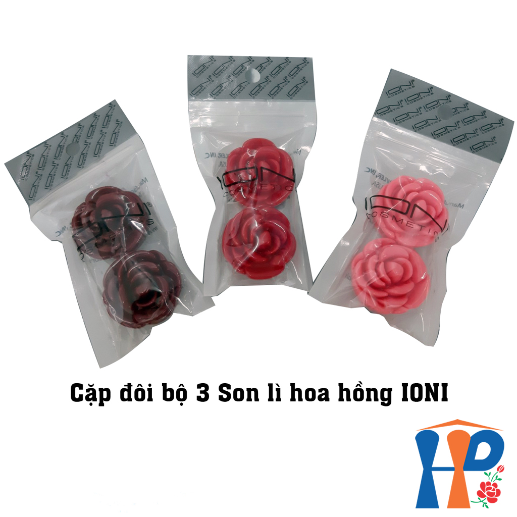 Son lì hoa hồng IONI Cosmetic Matte Lipstick (3 hộp/ Combo, Cam tươi, đỏ tươi, đỏ ruby)