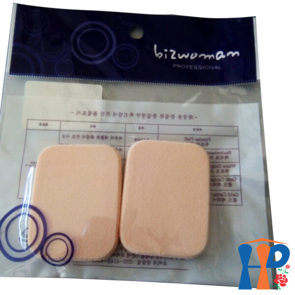 Bông phấn Bizwoman Professional (Made in Korea, bông ướt tán phấn nền, dùng khô dặm phấn phủ)