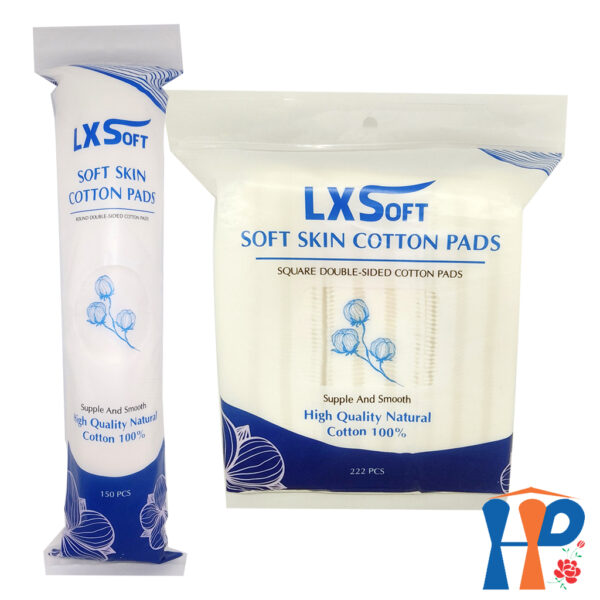 Bông tẩy trang LXSoft Soft Skin Cotton Pads (150M tròn, 222M vuông)