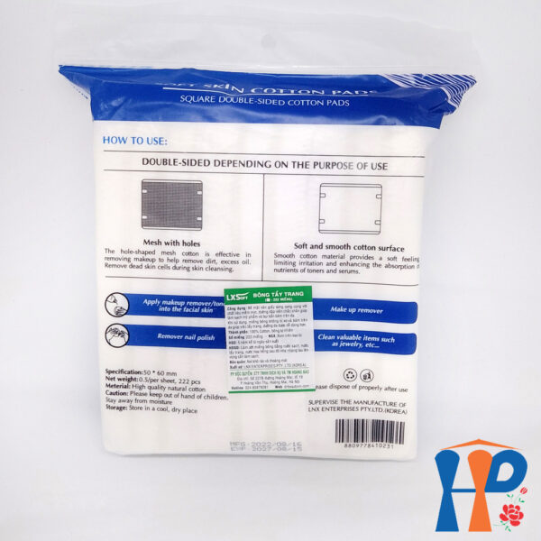 Bông tẩy trang LXSoft Soft Skin Cotton Pads (150M tròn, 222M vuông)