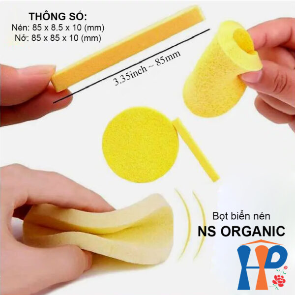 Bọt biển nén NS Organic Compressed Sponge (6 pcs / túi)