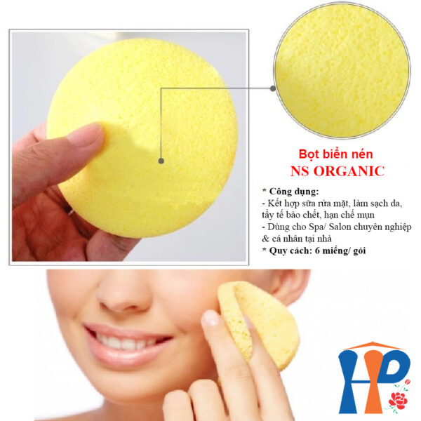 Bọt biển nén NS Organic Compressed Sponge (6 pcs / túi)