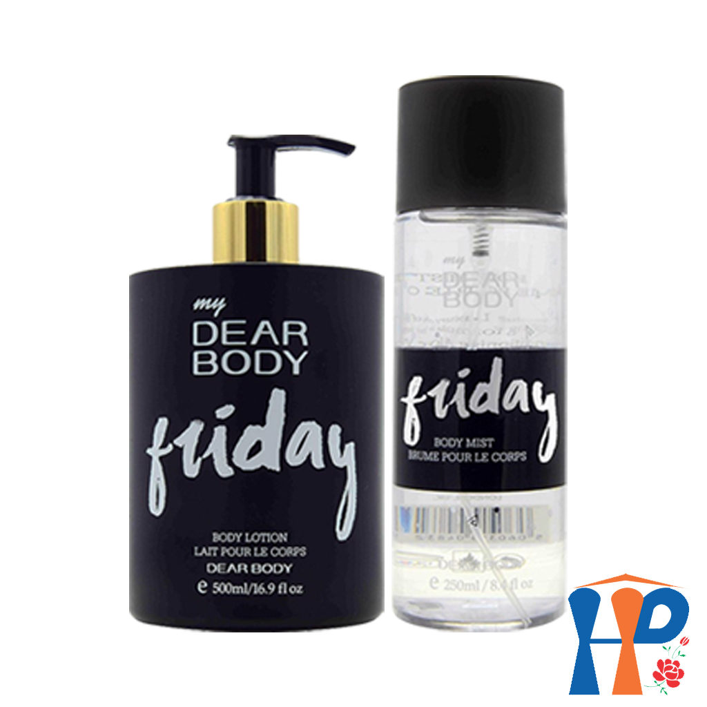 Combo Xịt Thơm và Dưỡng Thể Tuần DEAR BODY Weeks Body Mist and Lotion 750ml (for woman, lưu hương 3 - 5 giờ)