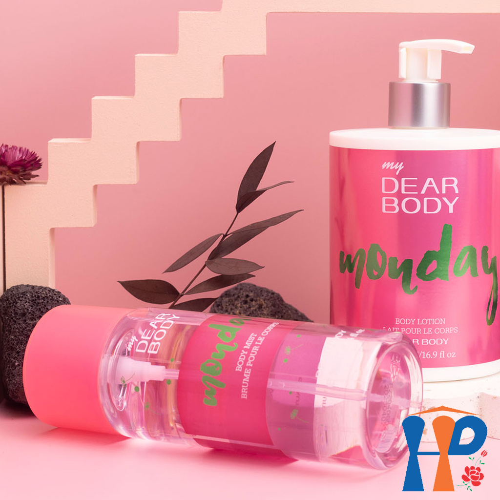 Combo Xịt Thơm và Dưỡng Thể Tuần DEAR BODY Weeks Body Mist and Lotion 750ml (for woman, lưu hương 3 - 5 giờ)