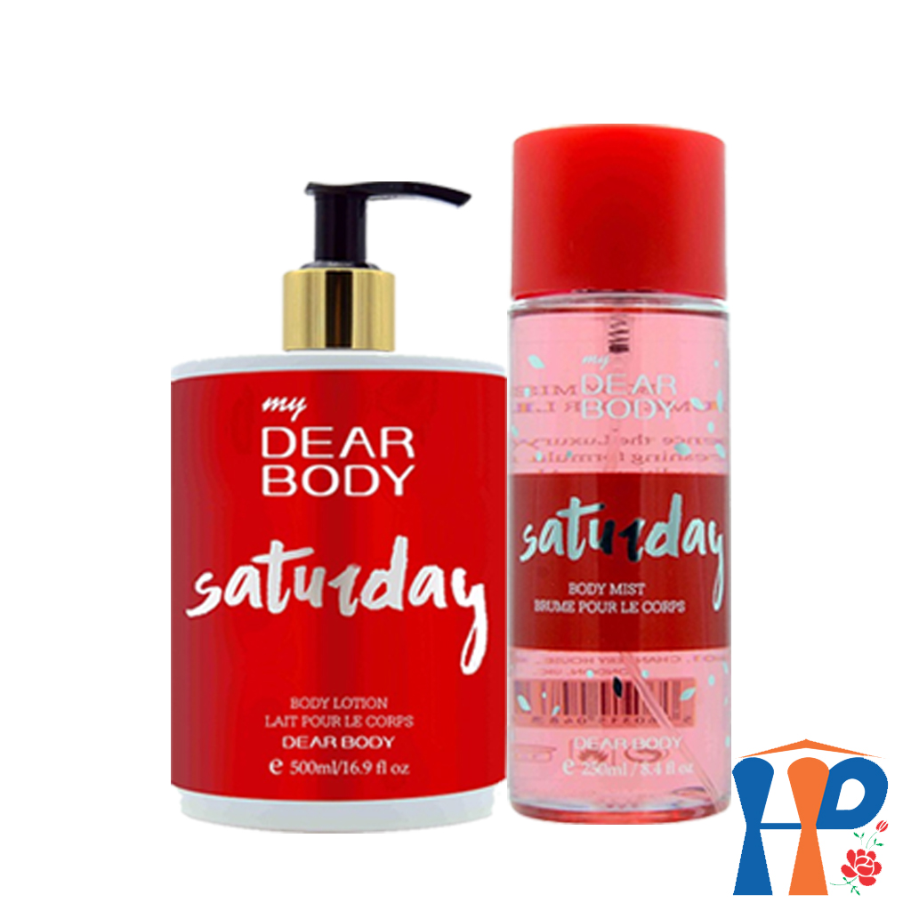 Combo Xịt Thơm và Dưỡng Thể Tuần DEAR BODY Weeks Body Mist and Lotion 750ml (for woman, lưu hương 3 - 5 giờ)
