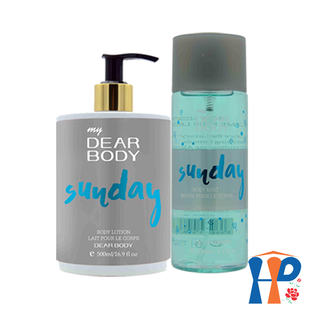 Combo Xịt Thơm và Dưỡng Thể Tuần DEAR BODY Weeks Body Mist and Lotion 750ml (for woman, lưu hương 3 - 5 giờ)