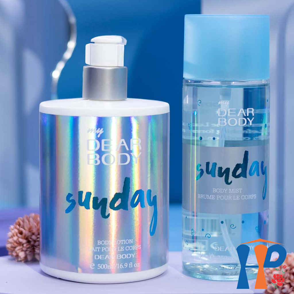 Combo Xịt Thơm và Dưỡng Thể Tuần DEAR BODY Weeks Body Mist and Lotion 750ml (for woman, lưu hương 3 - 5 giờ)