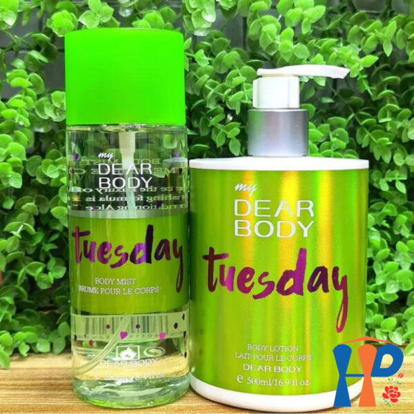 Combo Xịt Thơm và Dưỡng Thể Tuần DEAR BODY Weeks Body Mist and Lotion 750ml (for woman, lưu hương 3 - 5 giờ)