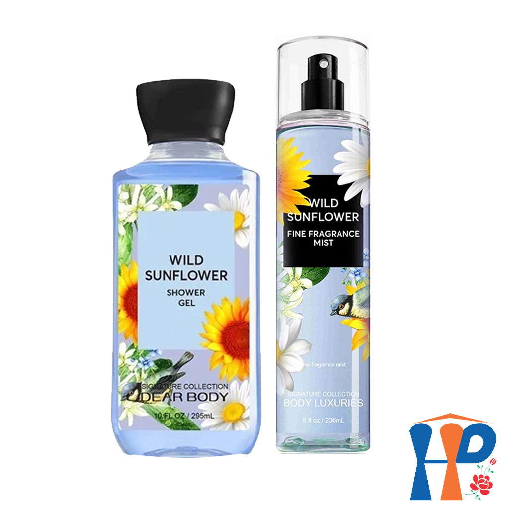 Combo Gel Tắm và Xịt Thơm Toàn Thân Nữ DEAR BODY Fine Fragance Shower Gel and Body Mist (for woman)