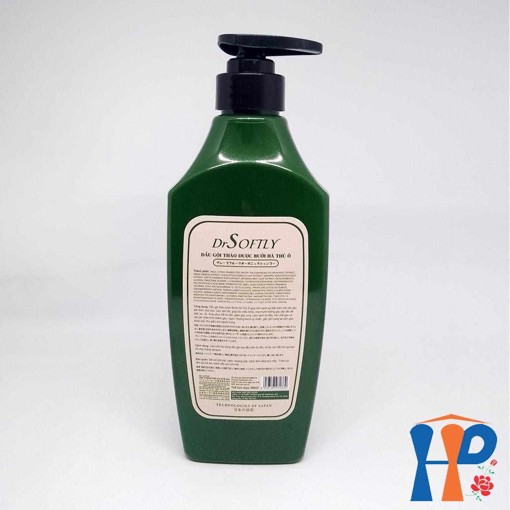 Dầu gội xả thảo dược 2 in 1 sạch gàu hết ngứa DrSoftly Grapefruit Organic & Herbal Conditioning Shampoo 500ml
