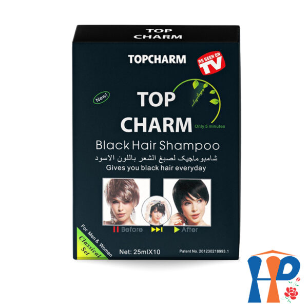 Gội nhuộm tóc thảo dược TopCharm Herbal Hair Colour Shampoo 250ml (phủ bạc nâu - Brown hoặc đen - Black)