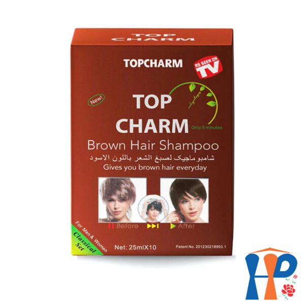 Gội nhuộm tóc thảo dược TopCharm Herbal Hair Colour Shampoo 250ml (phủ bạc nâu - Brown hoặc đen - Black)