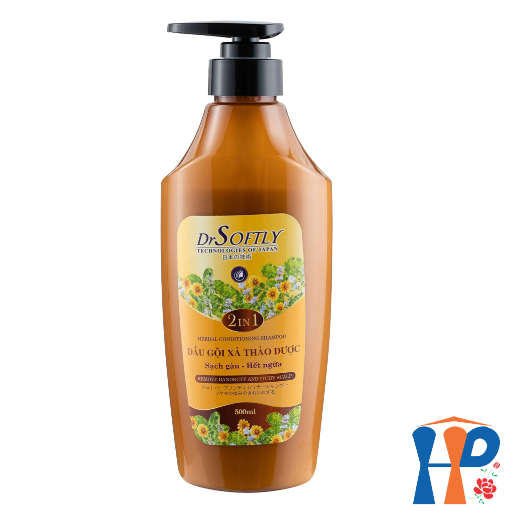 Dầu gội xả thảo dược 2 in 1 sạch gàu hết ngứa DrSoftly Grapefruit Organic & Herbal Conditioning Shampoo 500ml