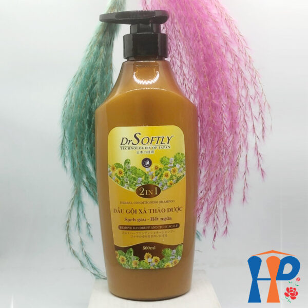 Dầu gội xả thảo dược 2 in 1 sạch gàu hết ngứa DrSoftly Grapefruit Organic & Herbal Conditioning Shampoo 500ml