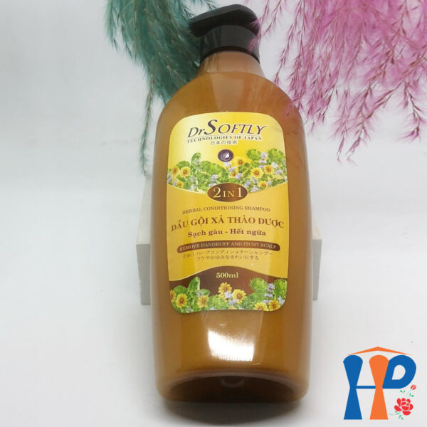 Dầu gội xả thảo dược 2 in 1 sạch gàu hết ngứa DrSoftly Grapefruit Organic & Herbal Conditioning Shampoo 500ml