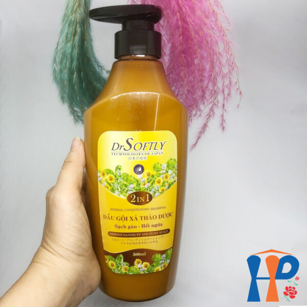 Dầu gội xả thảo dược 2 in 1 sạch gàu hết ngứa DrSoftly Grapefruit Organic & Herbal Conditioning Shampoo 500ml