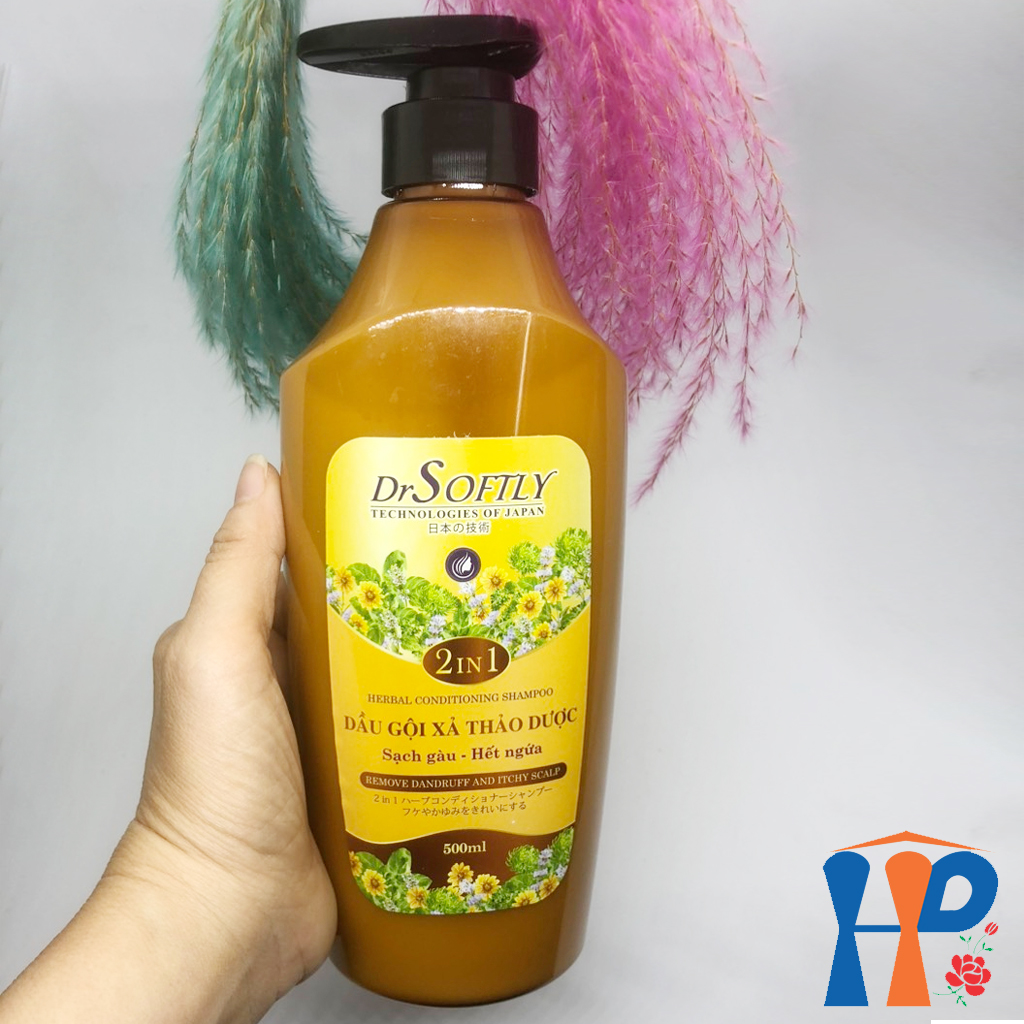 Dầu gội xả thảo dược 2 in 1 sạch gàu hết ngứa DrSoftly Grapefruit Organic & Herbal Conditioning Shampoo 500ml