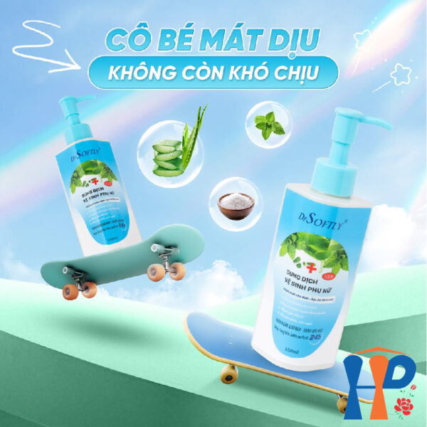 Dung dịch vệ sinh phụ nữ DrSoftly Feminine Hygiene Solution (nha đam, trầu không)