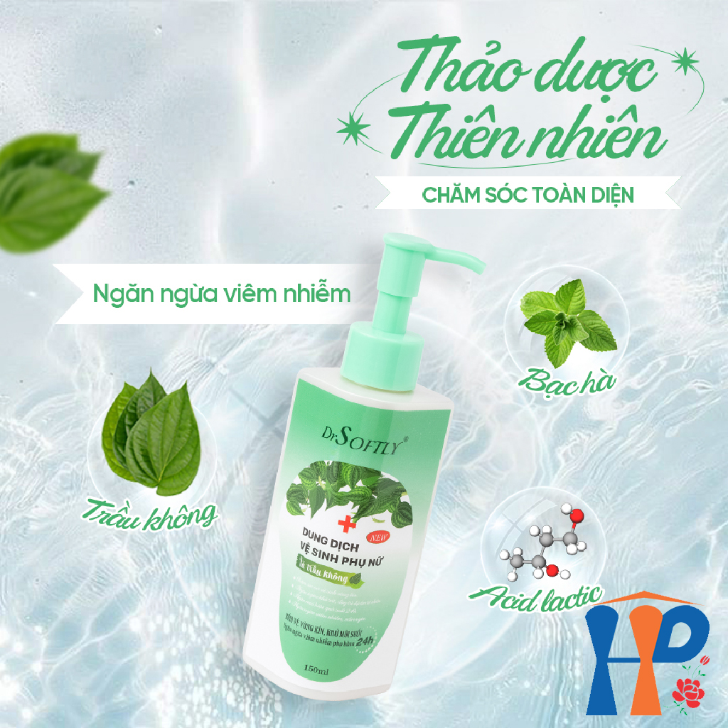 Dung dịch vệ sinh phụ nữ DrSoftly Feminine Hygiene Solution (nha đam, trầu không)