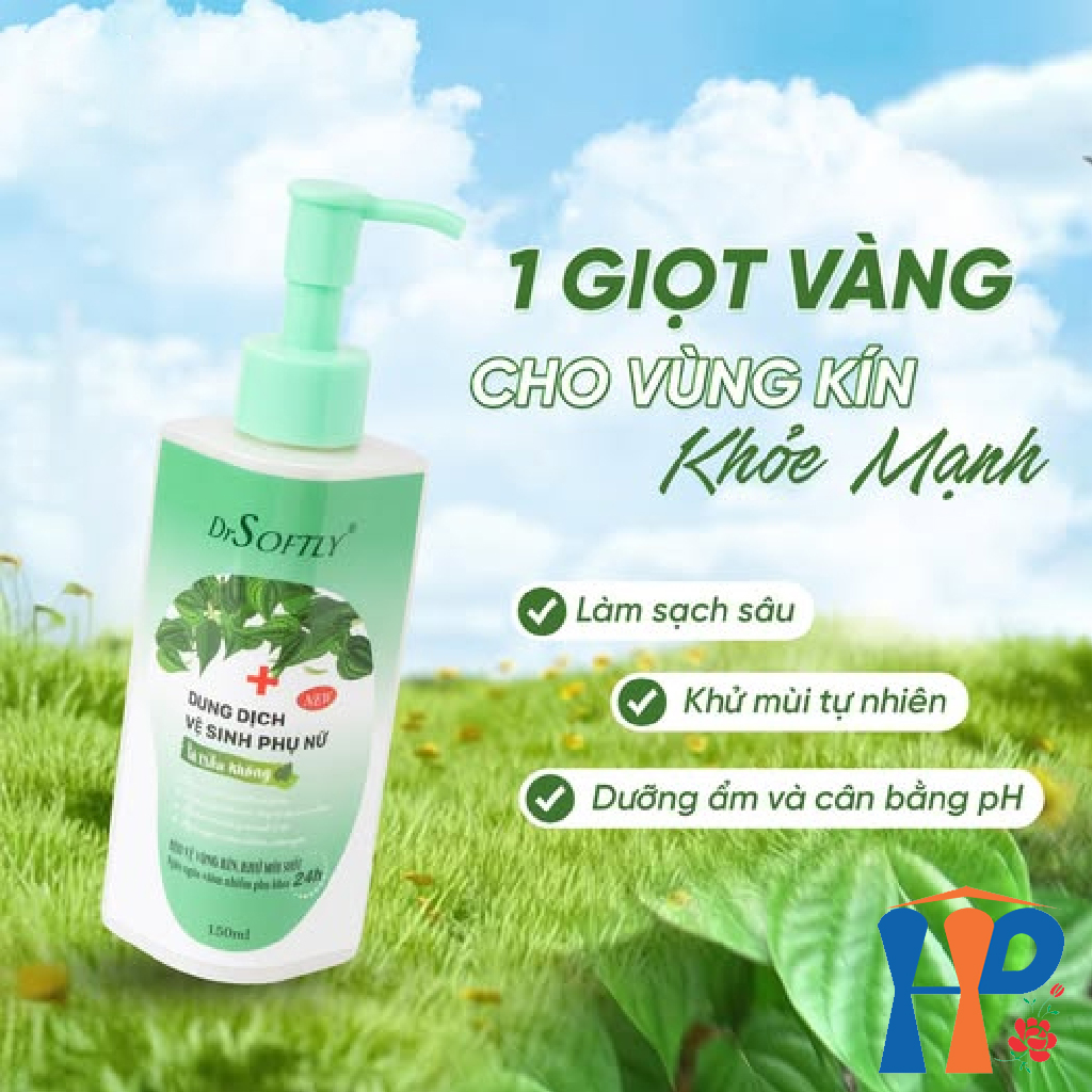 Dung dịch vệ sinh phụ nữ DrSoftly Feminine Hygiene Solution (nha đam, trầu không)