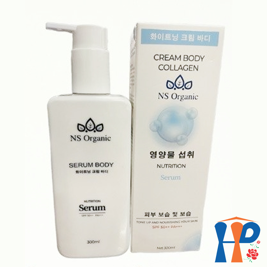 Kem dưỡng thể trắng da NS Organic Cream Body Collagen SPF50++ PA+++ 300ml