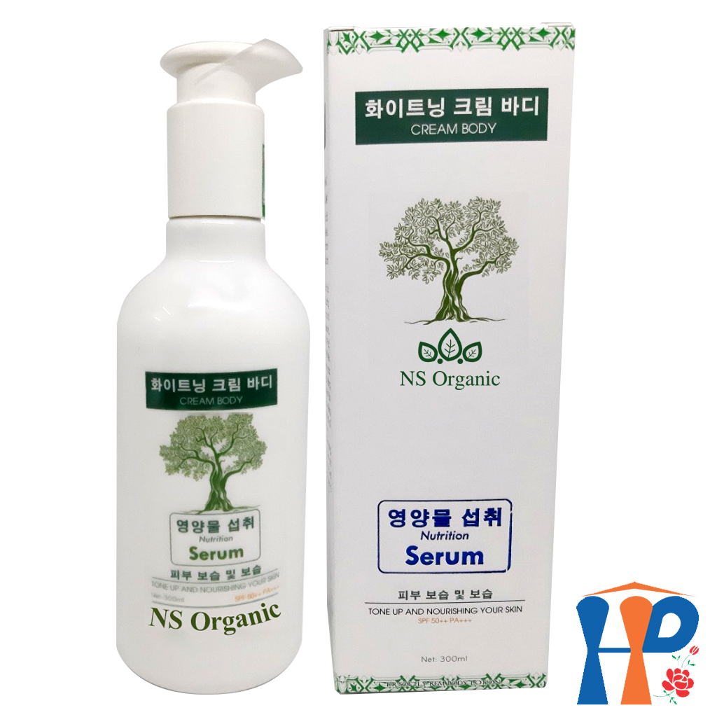 Kem dưỡng thể trắng da NS Organic Cream Body Collagen SPF50++ PA+++ 300ml