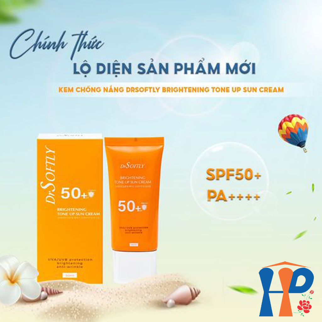 Kem chống nắng nâng tông trắng da Drsoftly Brightening Tone Up Sun Cream SPF50+ PA++++ 50ml
