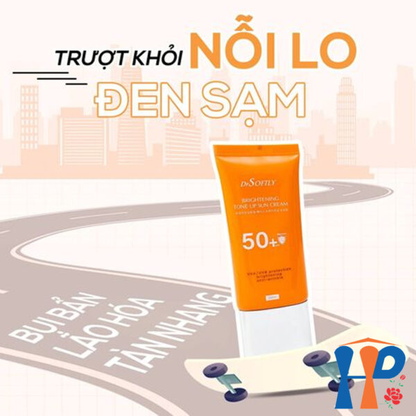 Kem chống nắng nâng tông trắng da Drsoftly Brightening Tone Up Sun Cream SPF50+ PA++++ 50ml