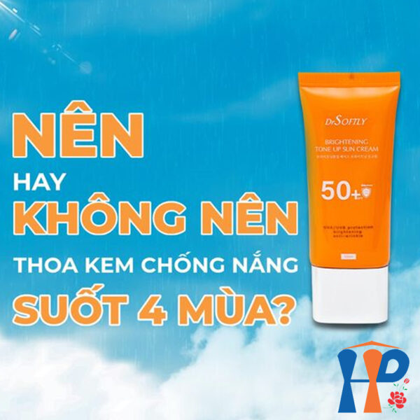 Kem chống nắng nâng tông trắng da Drsoftly Brightening Tone Up Sun Cream SPF50+ PA++++ 50ml