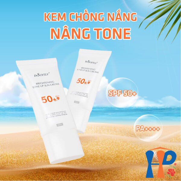 Kem chống nắng nâng tông trắng da Drsoftly Brightening Tone Up Sun Cream SPF50+ PA++++ 50ml
