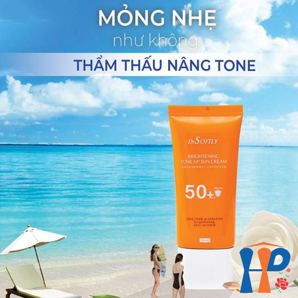 Kem chống nắng nâng tông trắng da Drsoftly Brightening Tone Up Sun Cream SPF50+ PA++++ 50ml