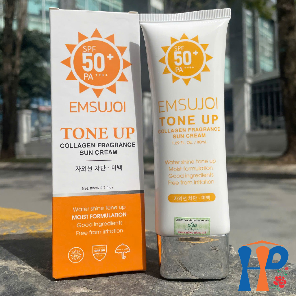 Kem chống nắng nâng tông da EMSUJOI Tone Up Collagen Fragrance Sun Cream SFP50+ PA++++ 80ml