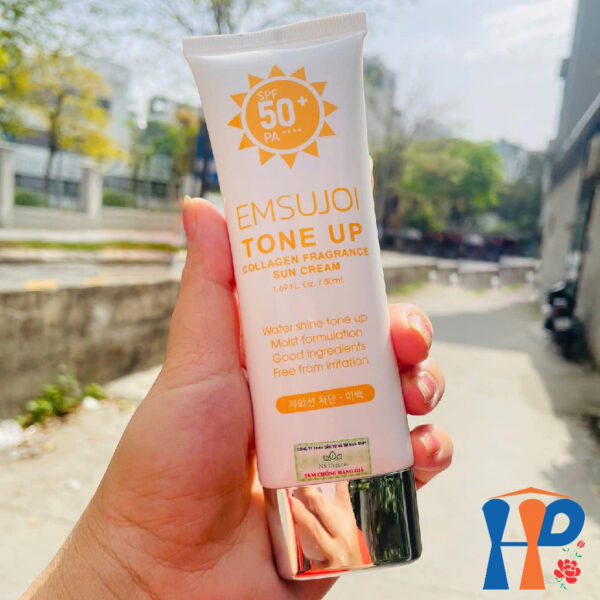 Kem chống nắng nâng tông da EMSUJOI Tone Up Collagen Fragrance Sun Cream SFP50+ PA++++ 80ml