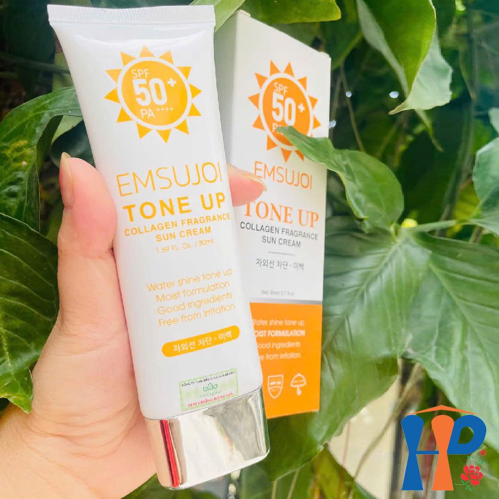 Kem chống nắng nâng tông da EMSUJOI Tone Up Collagen Fragrance Sun Cream SFP50+ PA++++ 80ml