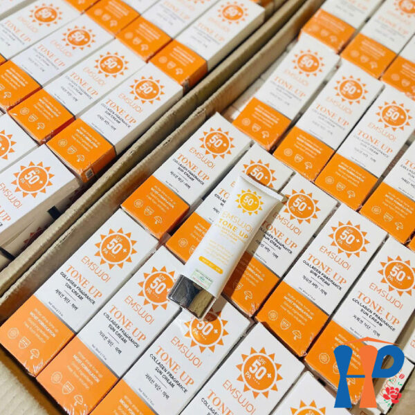 Kem chống nắng nâng tông da EMSUJOI Tone Up Collagen Fragrance Sun Cream SFP50+ PA++++ 80ml