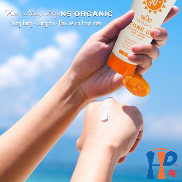 Kem chống nắng nâng tông da NS Organic Tone Up Collagen Fragrance Sun Cream SFP50+ PA++++ 100ml