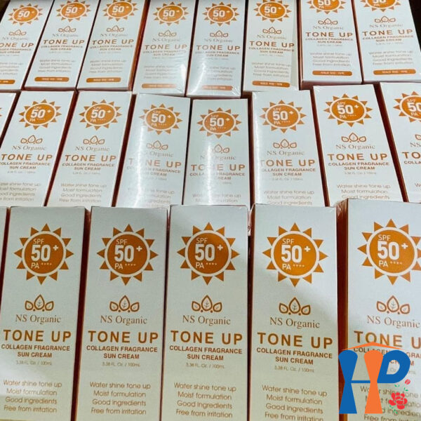 Kem chống nắng nâng tông da NS Organic Tone Up Collagen Fragrance Sun Cream SFP50+ PA++++ 100ml