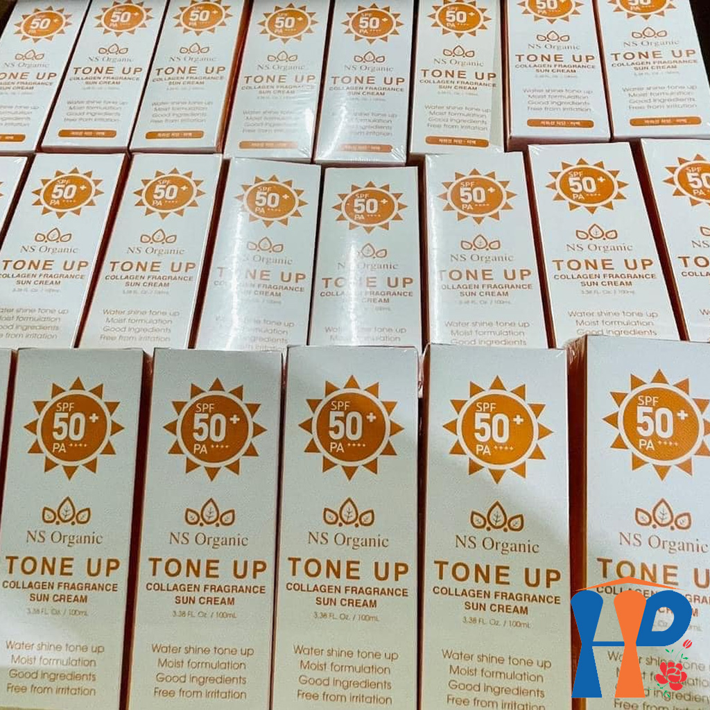 Kem chống nắng nâng tông da NS Organic Tone Up Collagen Fragrance Sun Cream SFP50+ PA++++ 100ml