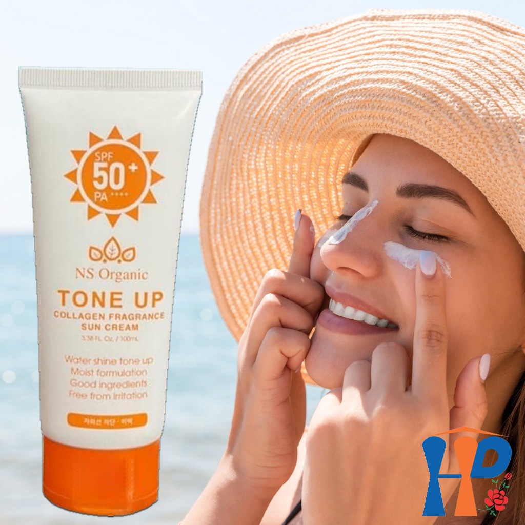Kem chống nắng nâng tông da NS Organic Tone Up Collagen Fragrance Sun Cream SFP50+ PA++++ 100ml