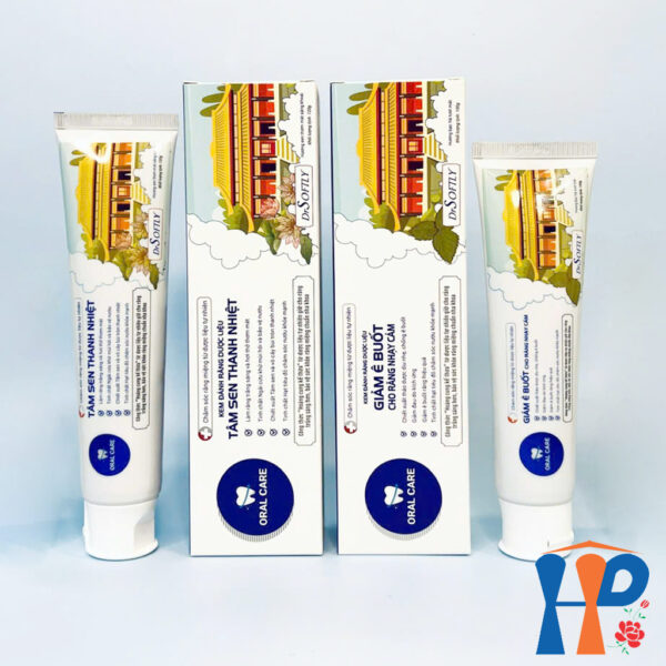 Kem đánh răng dược liệu Drsoftly Herbal Sensitive Toothpaste (Tâm sen 120g & Giảm ê buốt 100g)