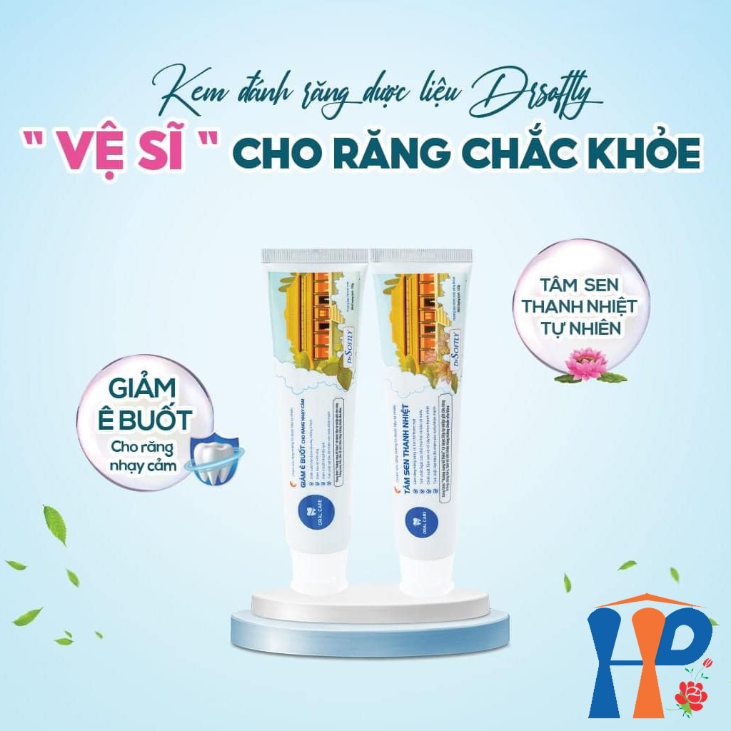 Kem đánh răng dược liệu Drsoftly Herbal Sensitive Toothpaste (Tâm sen 120g & Giảm ê buốt 100g)