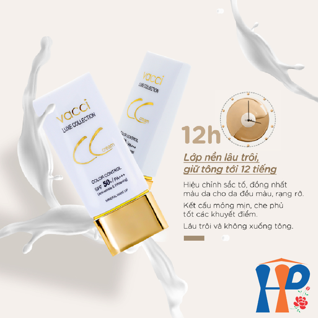 Kem nền hiệu chỉnh tông da Vacci CC Cream Luxe Collection Colour Control SPF50+ PA+++ 40ml
