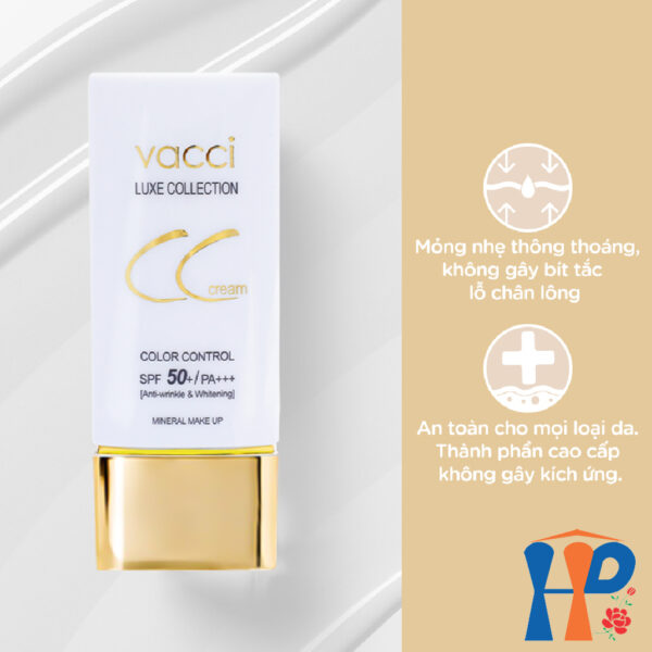 Kem nền hiệu chỉnh tông da Vacci CC Cream Luxe Collection Colour Control SPF50+ PA+++ 40ml