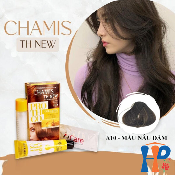 Kem nhuộm tóc phủ bạc 5D Chamis TH New Pro Collagen Hair Colour 60ml (30 màu thời trang)