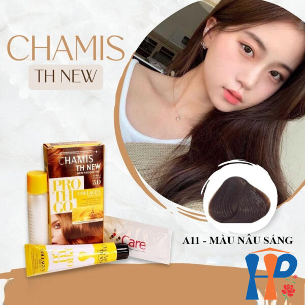 Kem nhuộm tóc phủ bạc 5D Chamis TH New Pro Collagen Hair Colour 60ml (30 màu thời trang)