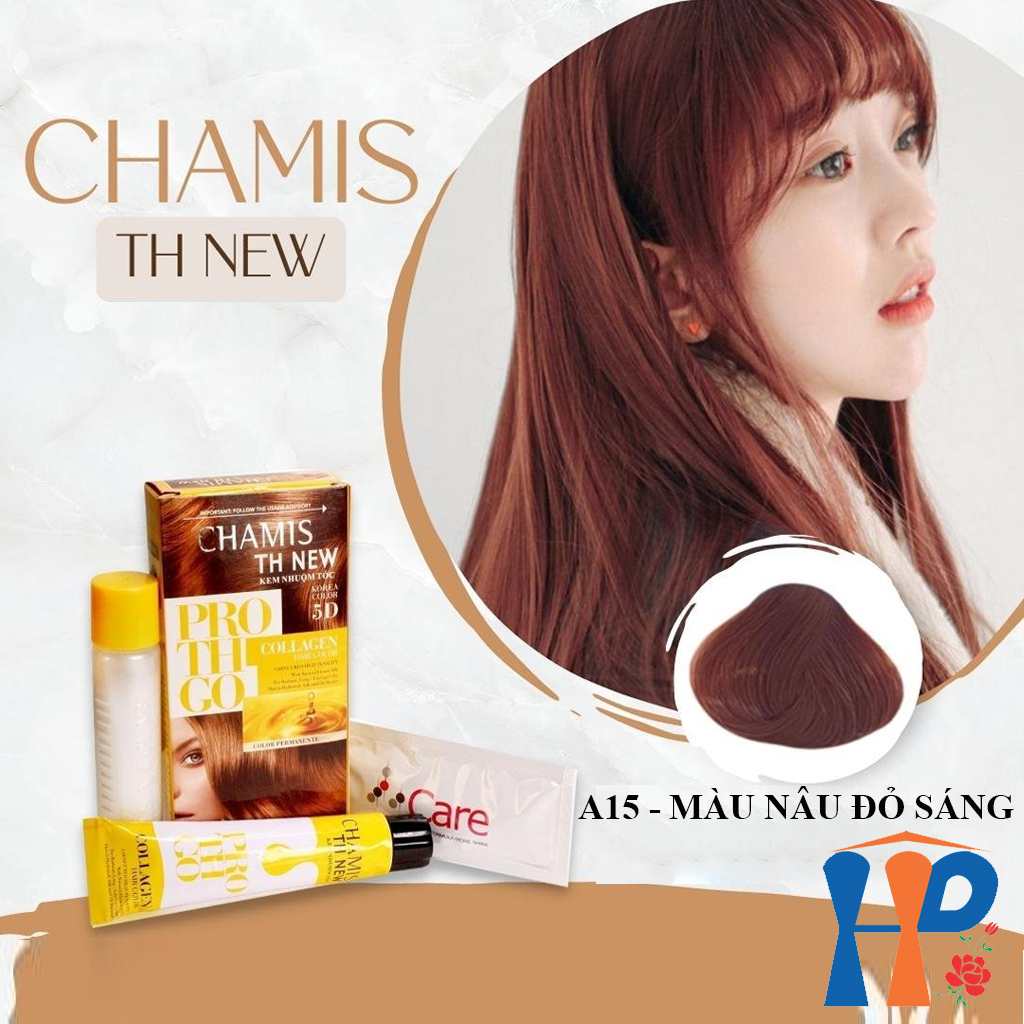 Kem nhuộm tóc phủ bạc 5D Chamis TH New Pro Collagen Hair Colour 60ml (30 màu thời trang)