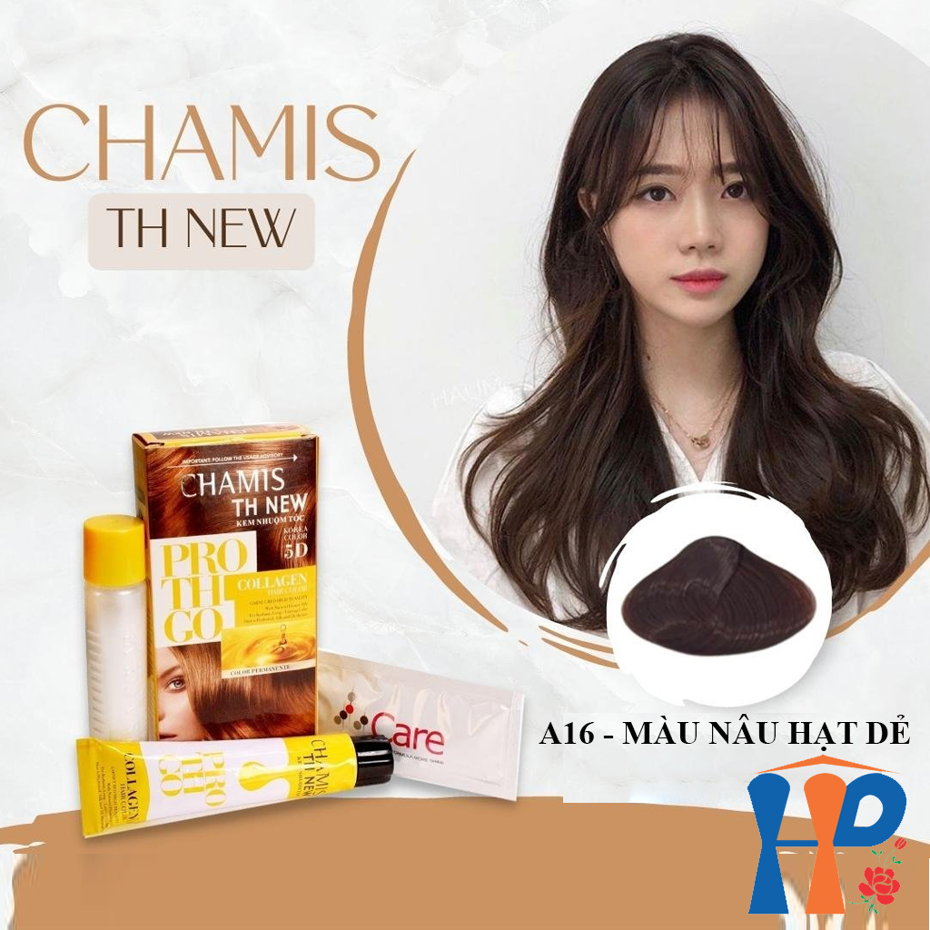 Kem nhuộm tóc phủ bạc 5D Chamis TH New Pro Collagen Hair Colour 60ml (30 màu thời trang)