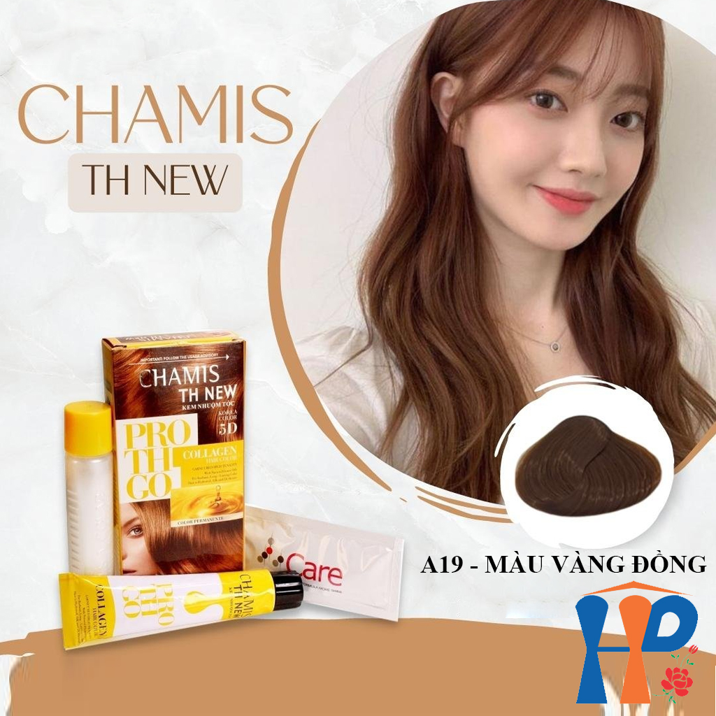 Kem nhuộm tóc phủ bạc 5D Chamis TH New Pro Collagen Hair Colour 60ml (30 màu thời trang)