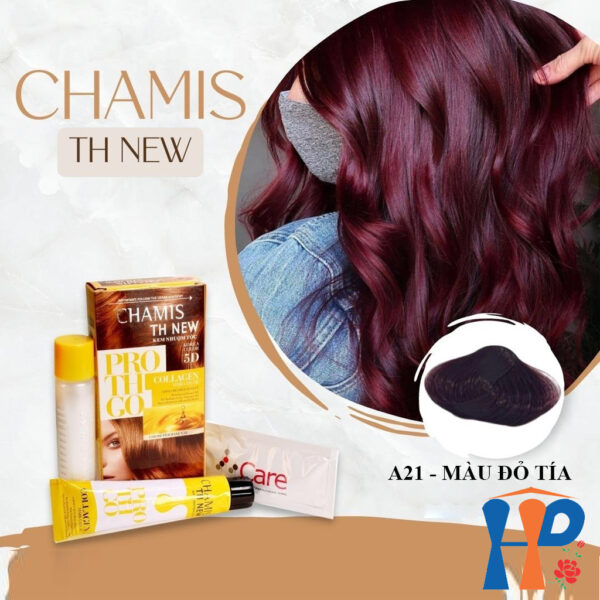 Kem nhuộm tóc phủ bạc 5D Chamis TH New Pro Collagen Hair Colour 60ml (30 màu thời trang)