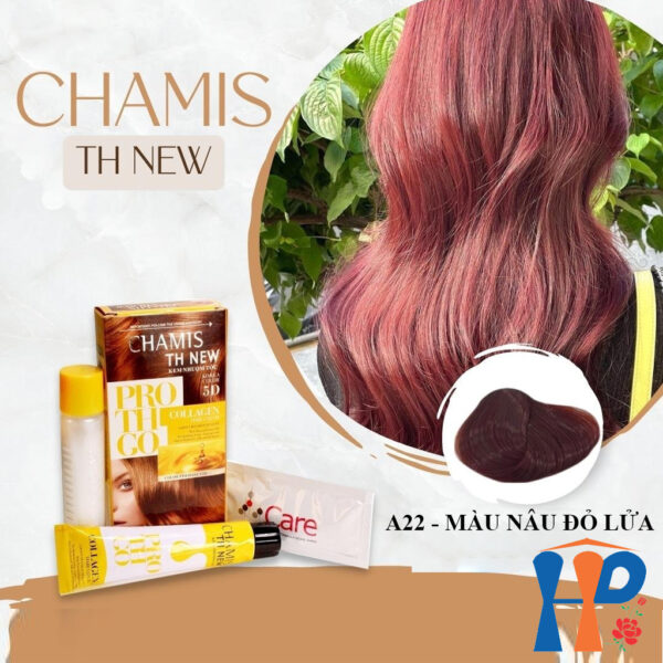Kem nhuộm tóc phủ bạc 5D Chamis TH New Pro Collagen Hair Colour 60ml (30 màu thời trang)